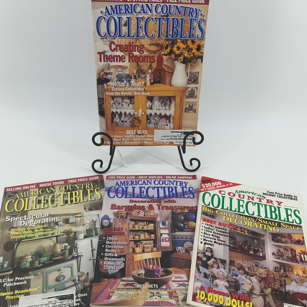 American Country Collectibles Magazine Lot 4 Multi Good Vintage Antique Guides